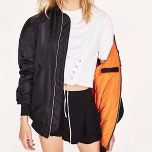 Zara Black Womens Bomber Jacket